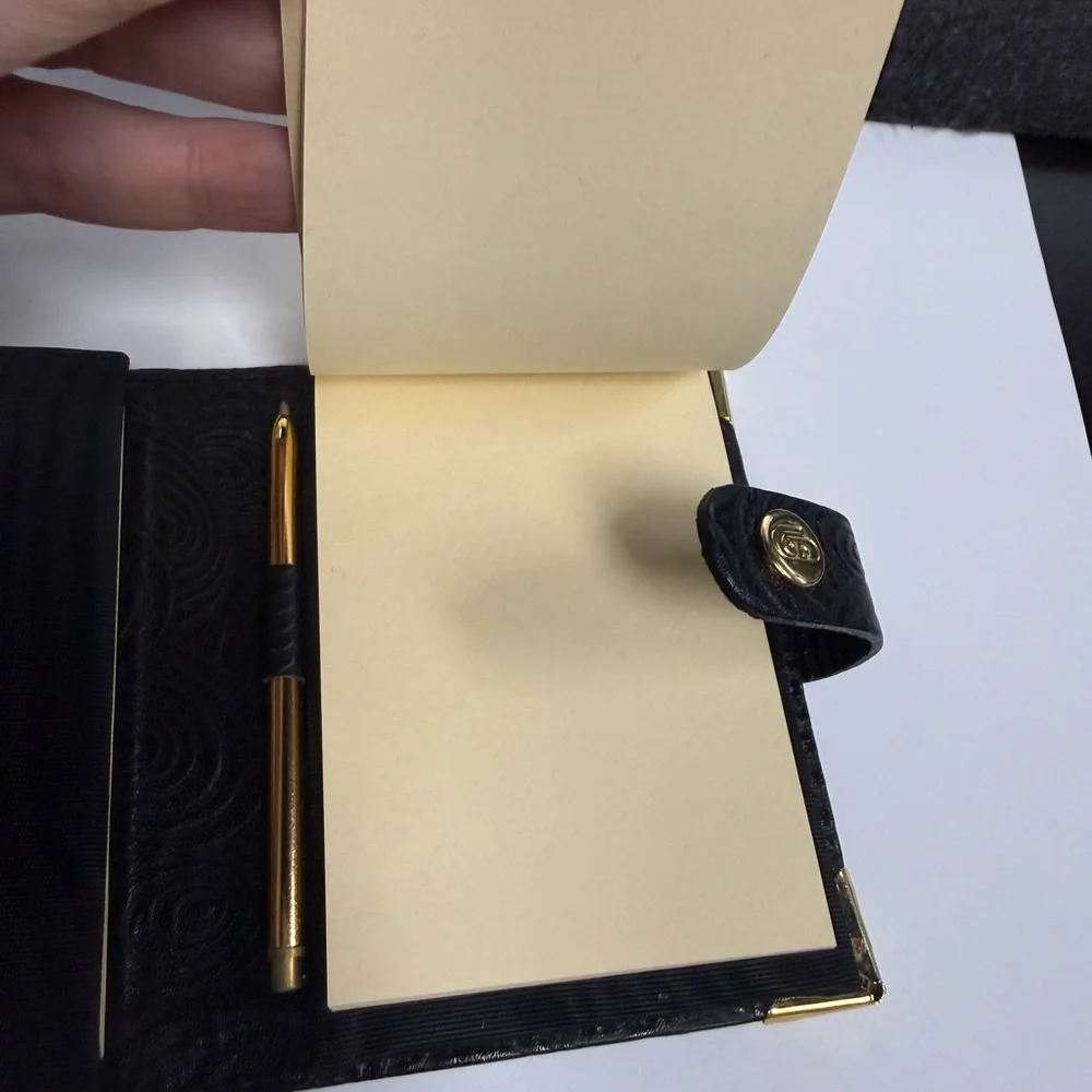 Vintage Gigliodoro Black Leather Home Office Planner - Picture 5 of 8